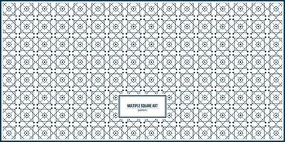 multiple square art pattern with dark color lines vector