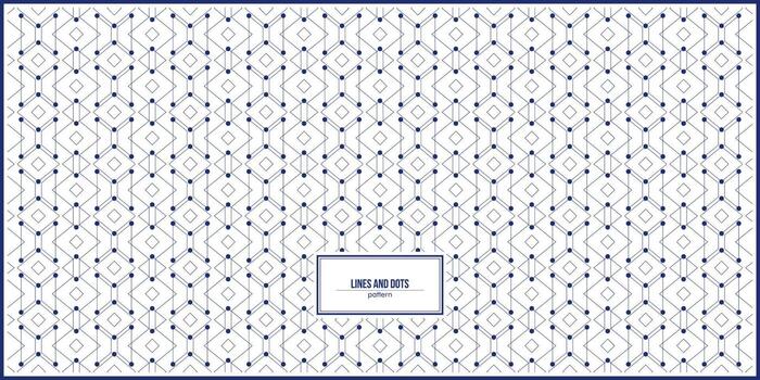 lines and dots pattern with rhombus shape vector