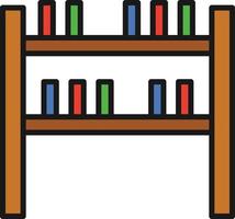 Books Shelf Line Filled vector