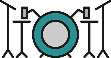 Drum Set Line Filled vector