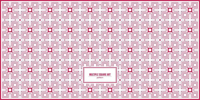 multiple red square line art pattern vector