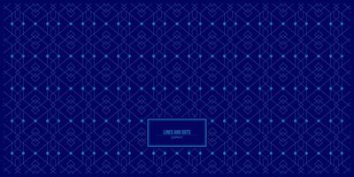 lines and dots pattern with rhombus shape and blue background vector