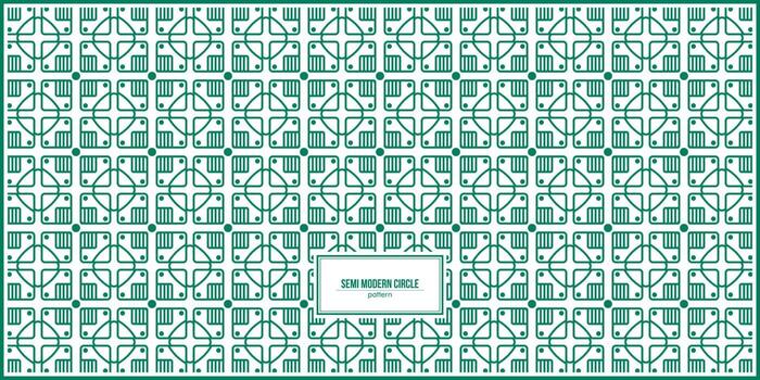 semi modern design pattern of green circle and square shape vector