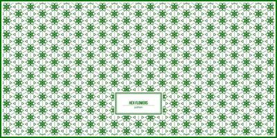 simple green hex flowers pattern vector