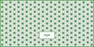 simple green hex flowers pattern vector