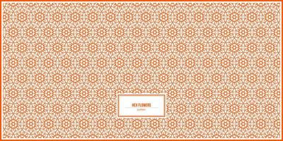 beautiful pattern of orange hex flowers vector