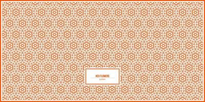 beautiful pattern of orange hex flowers vector