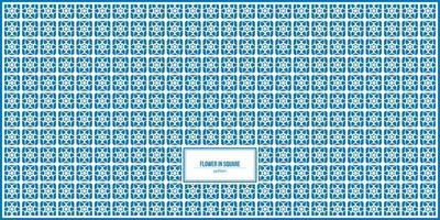 forma de flor dentro del patrón cuadrado vector