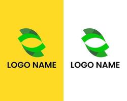 letter s with leaf logo design template vector