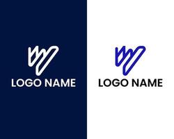 plantilla de diseño de logotipo de letra inicial w vector