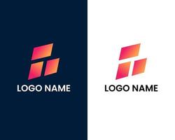 plantilla de diseño de logotipo moderno letra t y f vector