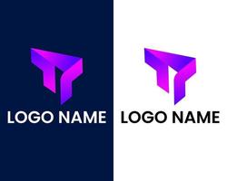 plantilla de diseño de logotipo moderno letra t y r vector