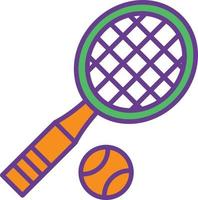 Tennis Line Filled Two Color vector
