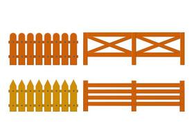 Wooden Fence Set vector