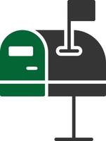 Mailbox Glyph Two Color vector