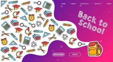 Back to school with school items and elements. space imagination. background and poster or promotion back to school vector