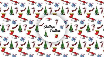 Seamless pattern with cute Christmas character. vector