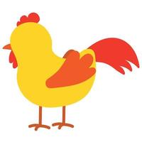 Animated Rooster Chicken Vector Icon Clipart Cartoon Illustration Image