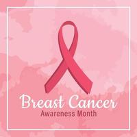 vector de ilustración del mes de concientización sobre el cáncer de mama cuadrado