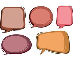 Hand Drawing Speech Bubble Talk for Messages in Pastel Vintage Color Vector Image