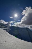 Icey Snow Covered Glacial Landscape in Iceland photo