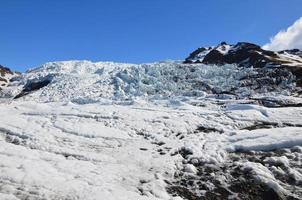 Snow Covered Glacier in the Summer in Iceland photo