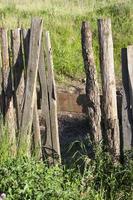 broken part wooden fence photo