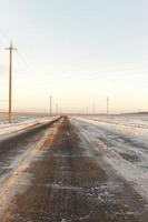 camino rural, nieve foto