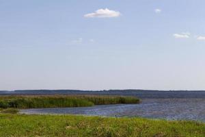 deep lake with grass photo