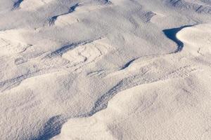 Deep snowdrifts, close up photo