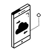 An isometric vector of cloud phone