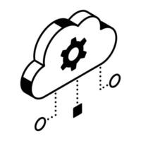 Trendy isometric vector of cloud computing