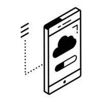 An isometric vector of cloud phone