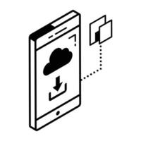 An isometric vector of cloud phone