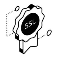 Modern isometric icon of ssl vector