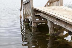 wooden pier from the planks photo