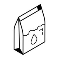 A milk carton isometric icon download vector