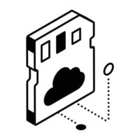 A cloud sim isometric icon design vector