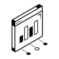 A web graph line isometric icon vector