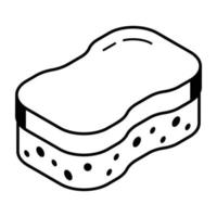 An isometric line icon of a bath sponge vector