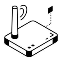 An icon of wifi router isometric design vector