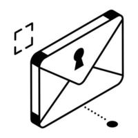 icono isométrico de línea moderna de un correo vector