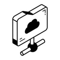 An isometric icon of cloud folder vector