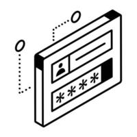 descarga de un icono isométrico de alojamiento web vector