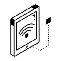 An internet connection line isometric icon vector