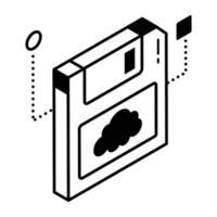 A floppy hosting isometric icon download vector