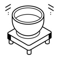 Trendy line icon of a cooking
