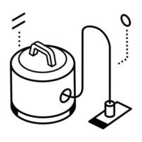 An electric cleaner with pipe to suck dust, vacuum cleaner icon