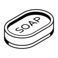 An icon of soap bar isometric design vector