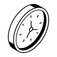 diseño de icono de línea moderna de reloj de pared vector